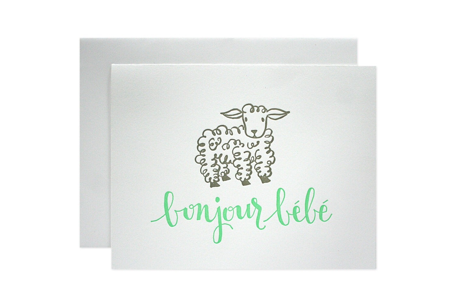 Bonjour Bebe Letterpress Card