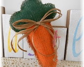 Burlap Easter / Spring Carrot Stuffed Shabby Chic Natural Eco Friendly Spring Burlap Carrot