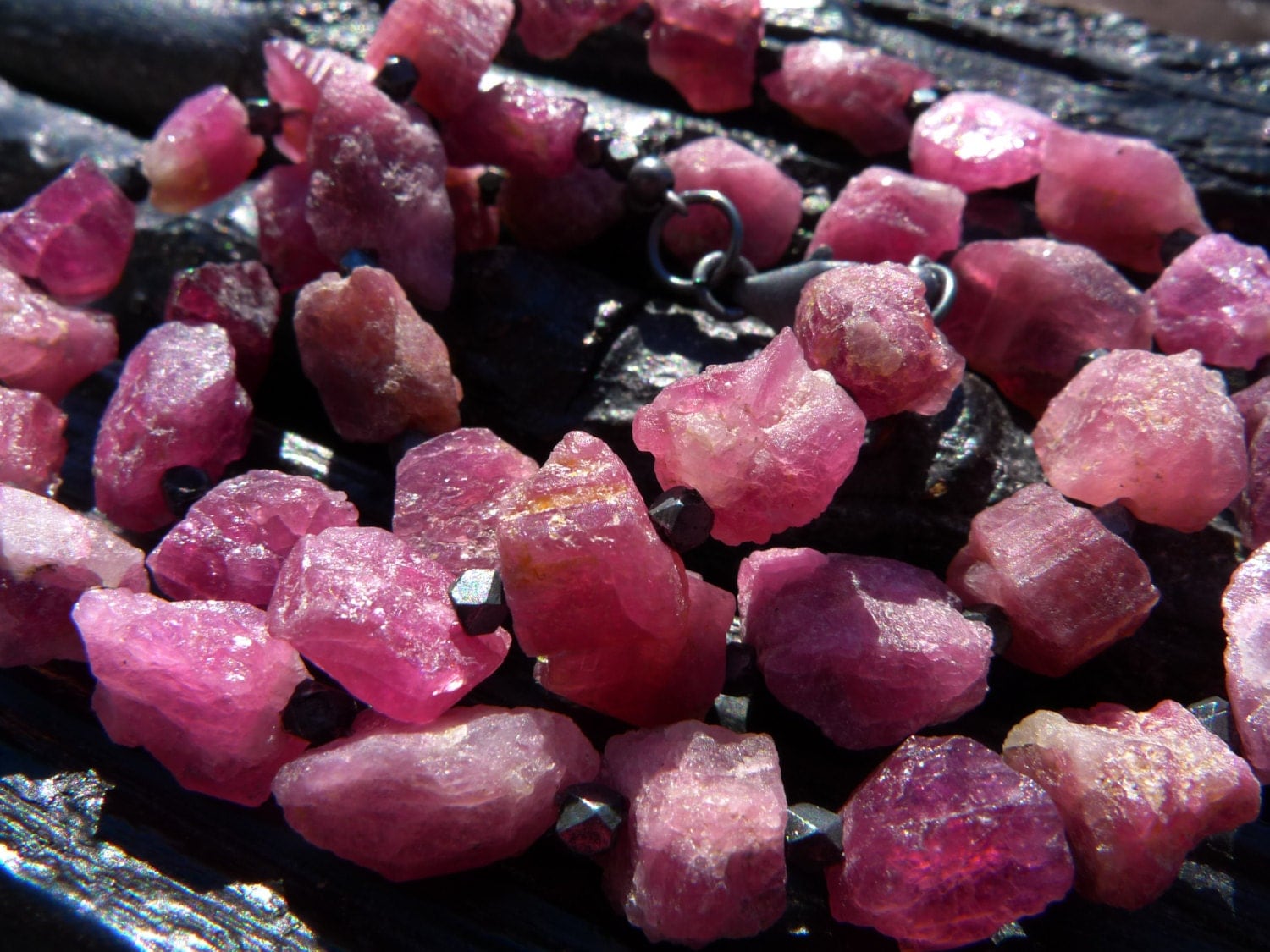 Sale Raw Pink Tourmaline Necklace Tourmaline Gemstone By Beijoflor