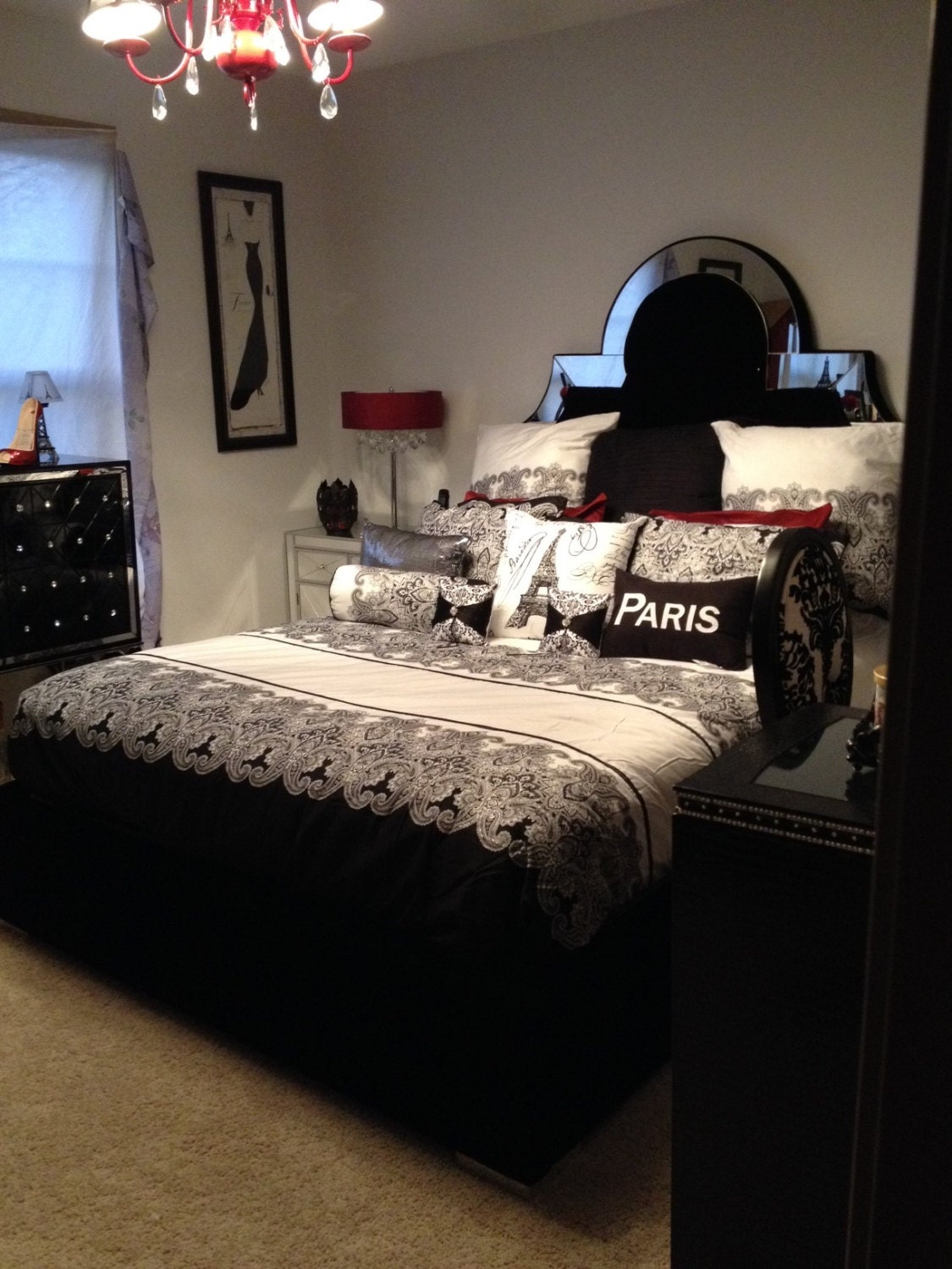 King Size Headboard Custom Upholstered Headboard with Mirrors