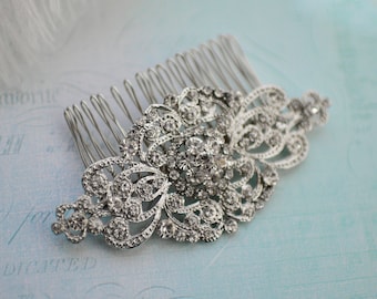 Vintage Stye Bridal Haircomb, Wedding Crystal Haircomb, Bridal Rhinestone Haircomb, Vintage hair accessory, Bridal Comb - 'SASHA'