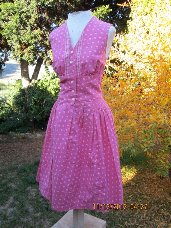 Rustic Dress Pink German Lederhosen Costume by NovaLuxVintage