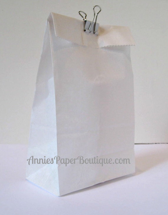 Items similar to Small White Lunch Sacks {25} Solid White Paper Bags