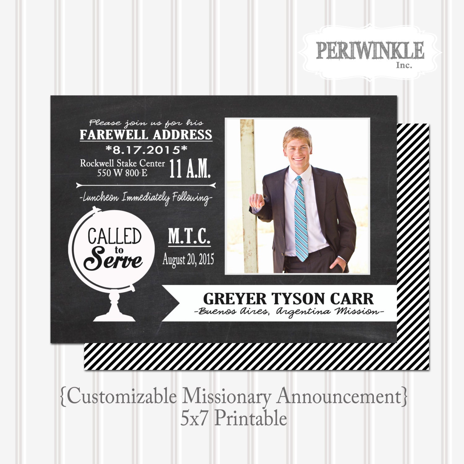 LDS Missionary Announcement 5x7 Custom Printable