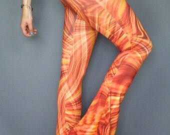 orange flare pants