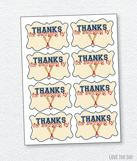 Baseball Birthday PRINTABLE Party Favor Tags (INSTANT DOWNLOAD) from Love The Day Il_570xn