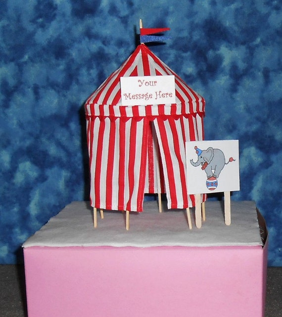  Circus Tent Cake Topper  or Table Decoration by 