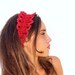 Crochet red headband, Hair accessory, Bridal headband accessory, wedding, red lace headband