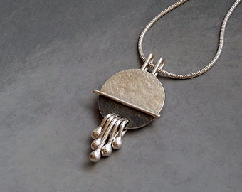 Sterling silver pendant. Sterling silver necklace. Silver jewelry. Handcrafted