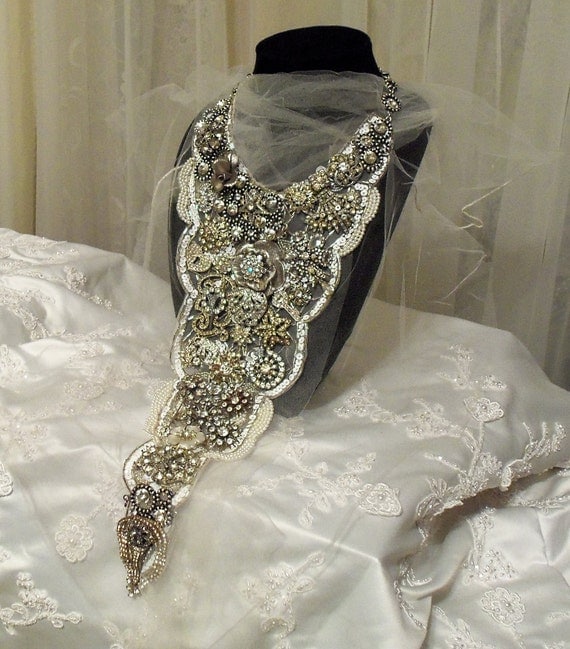 Amazing Wedding Necklace Grand neck piece Big by HopscotchCouture