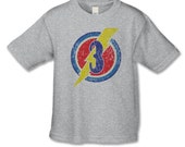 3rd Birthday Shirt- Lightening Kid Superhero Birthday Shirt- Superhero Party- Personalize Shirt  - Choose your number
