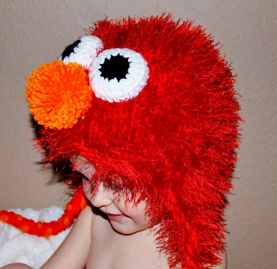 Items Similar To Elmo Hat Baby Elmo Hat Infat Hat Girl Hat Furry Hat 