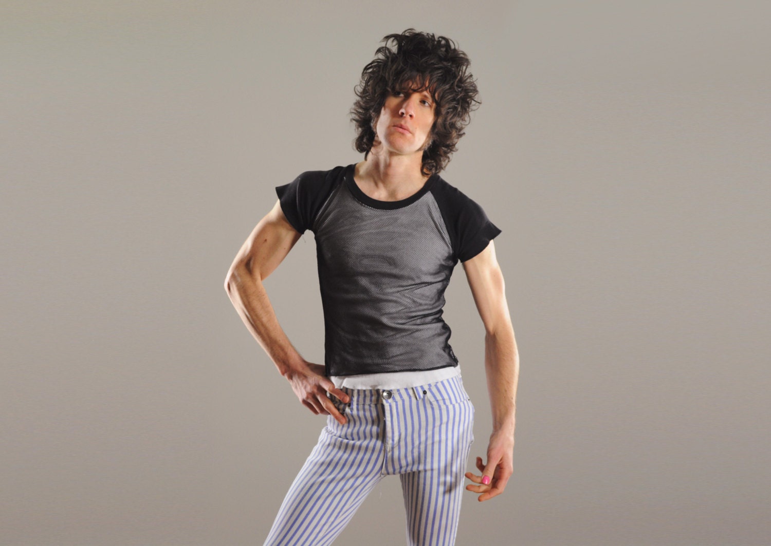 80s mesh shirt mens