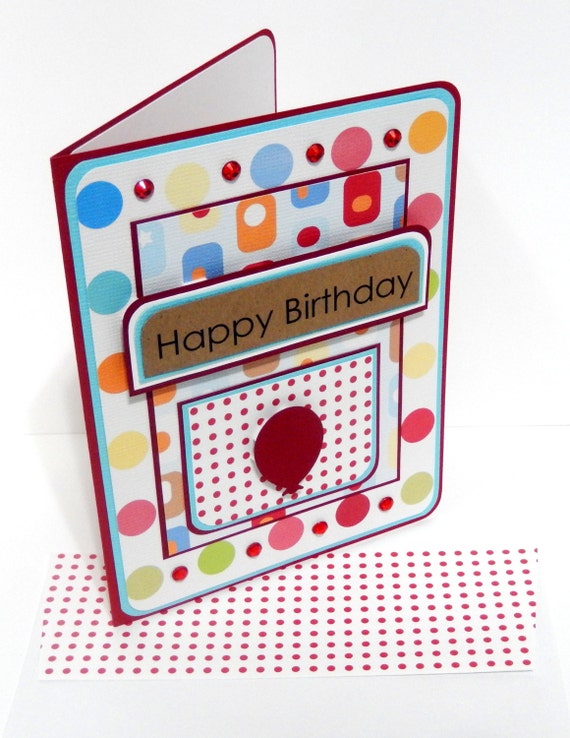 Items similar to Happy Birthday Card with Matching Embellished Envelope ...