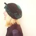 Emerald velvet turban hat - vintage '60s headpiece - emerald green