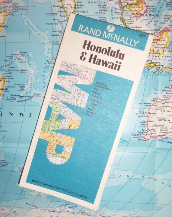 1990 Map Of Honolulu And Hawaii Rand Mcnally Kauai