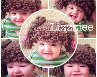 Doll Hair hat crochet pattern - Cabbage Patch Wig - Easy instructions in 6 sizes - Instant Digital Download