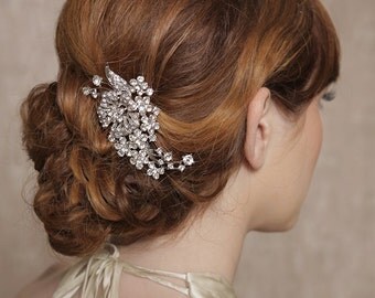 Silver Crystal Hair Piece, Bridal Hair Comb, Bridal Hair Clip, Wedding Headpiece, Crystal Rhinestone Bridal Hair Accessories - Quick Shipper