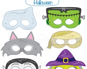 Halloween Mask Arts And Crafts Halloween Masks, halloween costume, halloween printable, monster masks, witch mask, ghost mask, werewolf, vampire, mummy, frankenstein mask