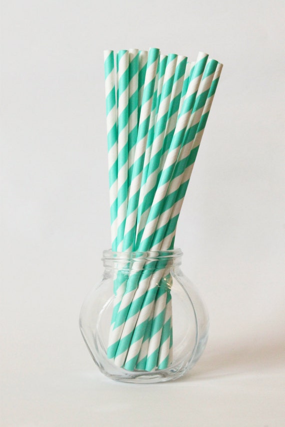 Teal Turquoise Straws Seafoam Mint Green Party Supplies