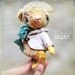 PATRICK 4" Artist Vintage OOAK Collectible Pocket Sized Miniature Caramel Teddy PANDA Bear By OddPrincess, Shabby Chic, Blythe's Friend