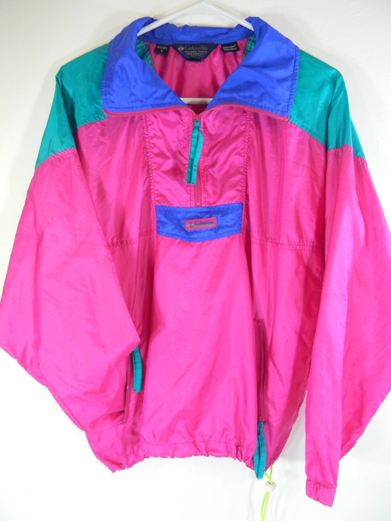 Columbia Jacket. Retro Windbreaker. Womens XL. 90s