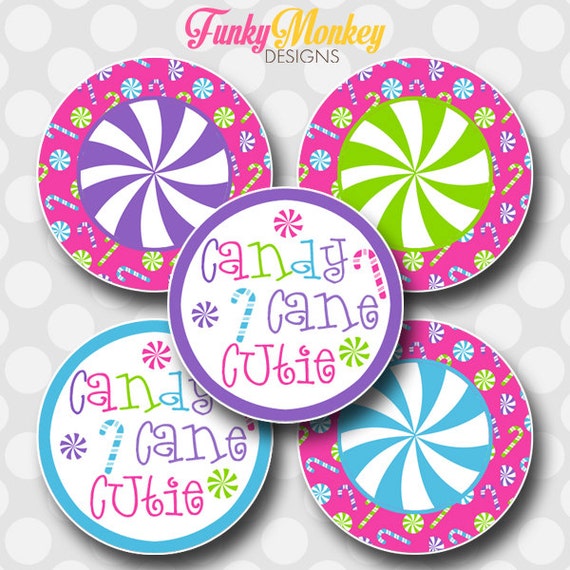INSTANT DOWNLOAD Candy Cane Cutie Christmas Inspired~ 4x6 Digital 1" Inch Bottle Cap Image/Digital Collage sheet Il_570xn