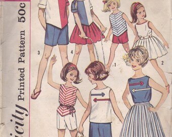 Girls Summer Wardrobe Pattern Simplicity 4457 Size 4
