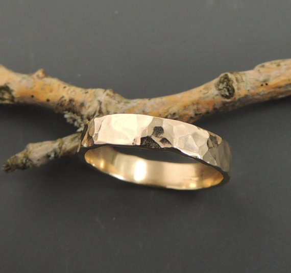 Mens Wedding Ring, Recycled Eco Friendly Gold