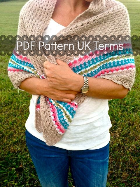 Crochet pattern Nordic Shawl Crochet Shawl UK terms instant
