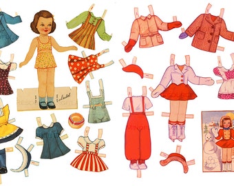 Popular items for retro paper doll on Etsy