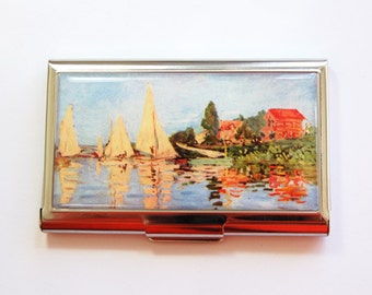 Monet Card Case, Business card holder, Monet, Business Card Case, Card case, Impressionist, Sailboats, Regatta at Argenteuil (4013)