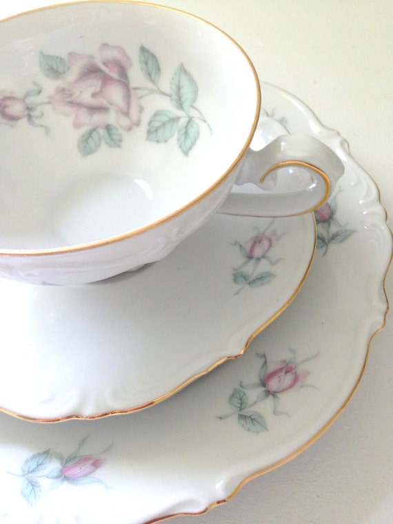 Vintage Bavaria Germany Tea Cup and Saucer Trio by MariasFarmhouse