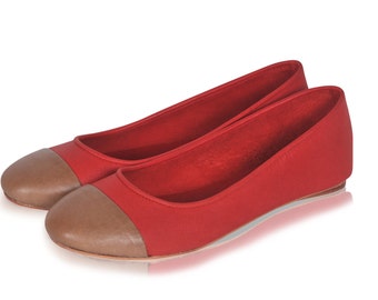 ruby red ballet flats
