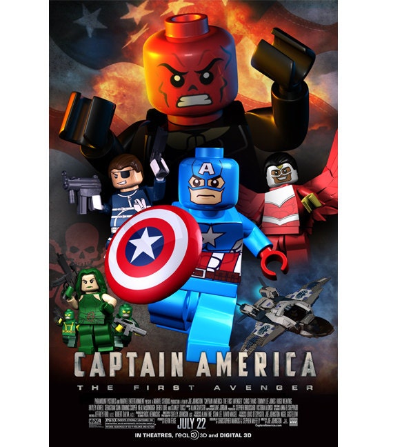 Lego Captain America The First Avenger Movie Poster
