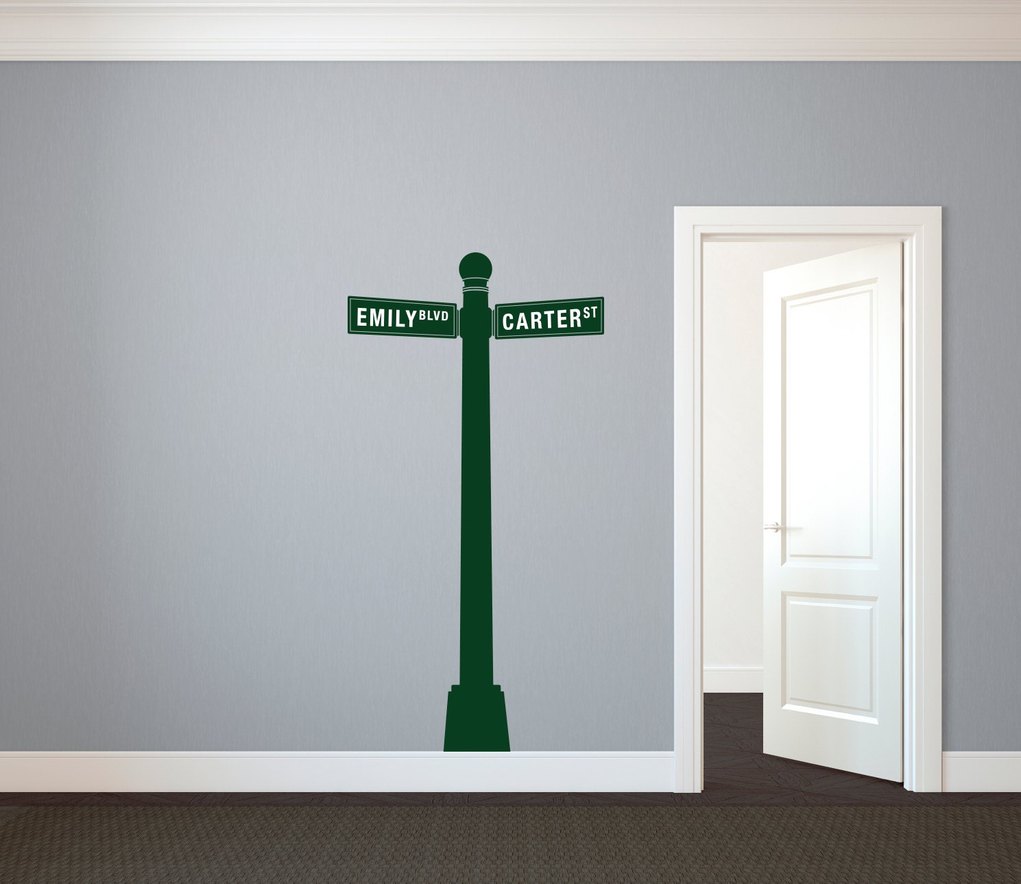 Personalized Street Post Sign Wall Decal Custom Vinyl Art