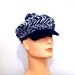 70's Hat - NOS UNUSED - Vintage Cap - Knitted Hat - Blue / White or Black / White - Unisex