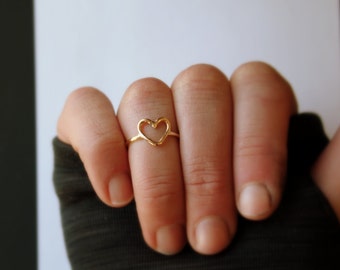 14kt Gold Filled Open Heart Ring//Handcrafted