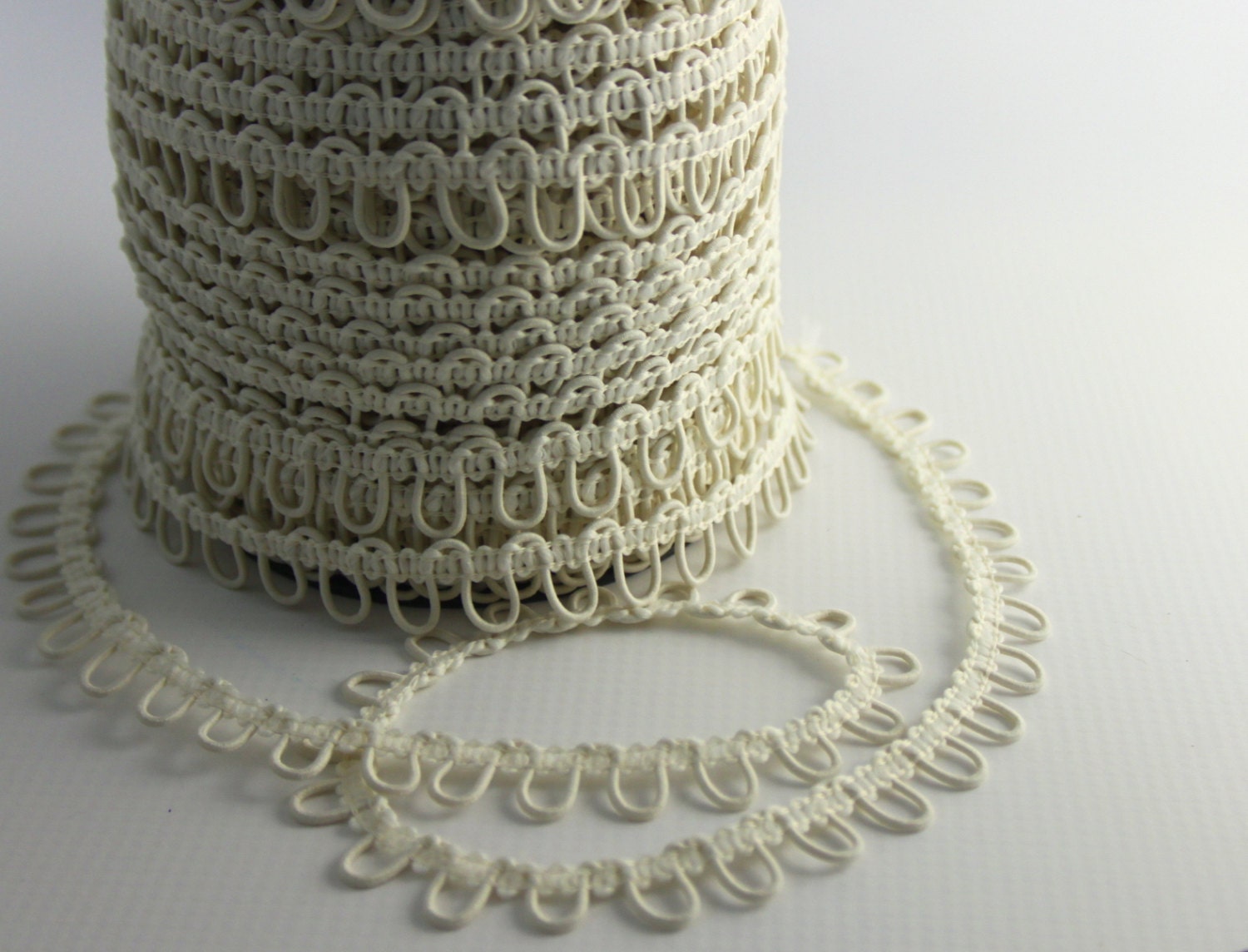 Ivory Elastic Bridal Button Loops