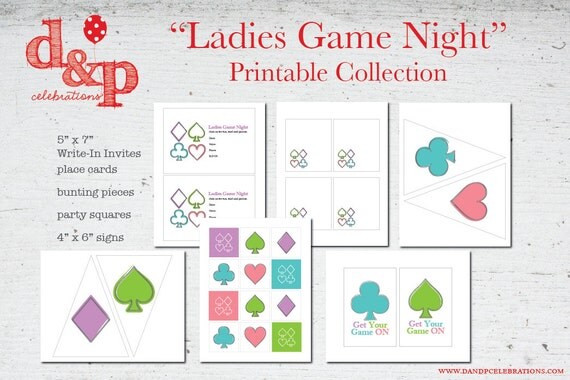 items similar to ladies game night instant download diy