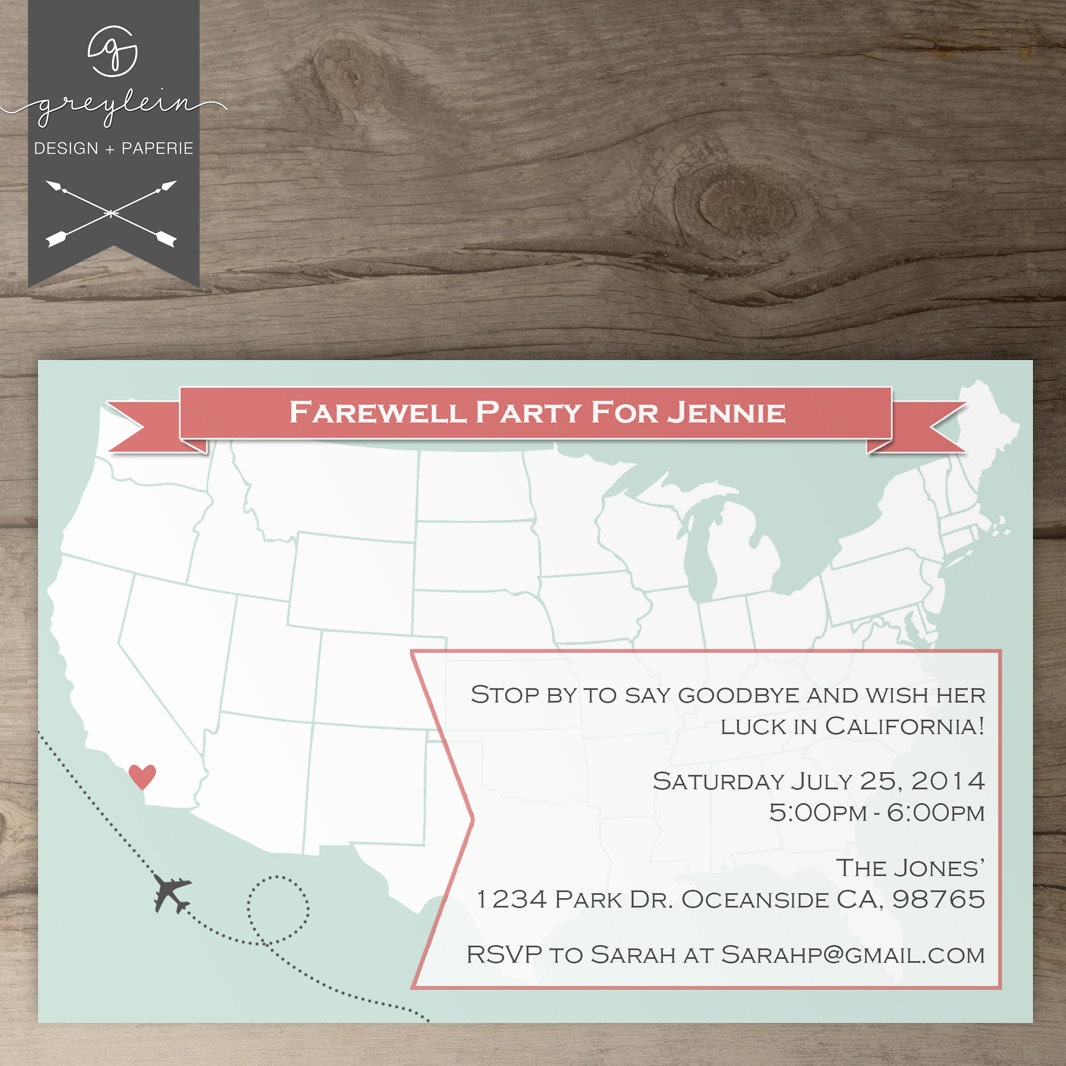 Going Away Party Invitations / Goodbye Party Invites / Moving