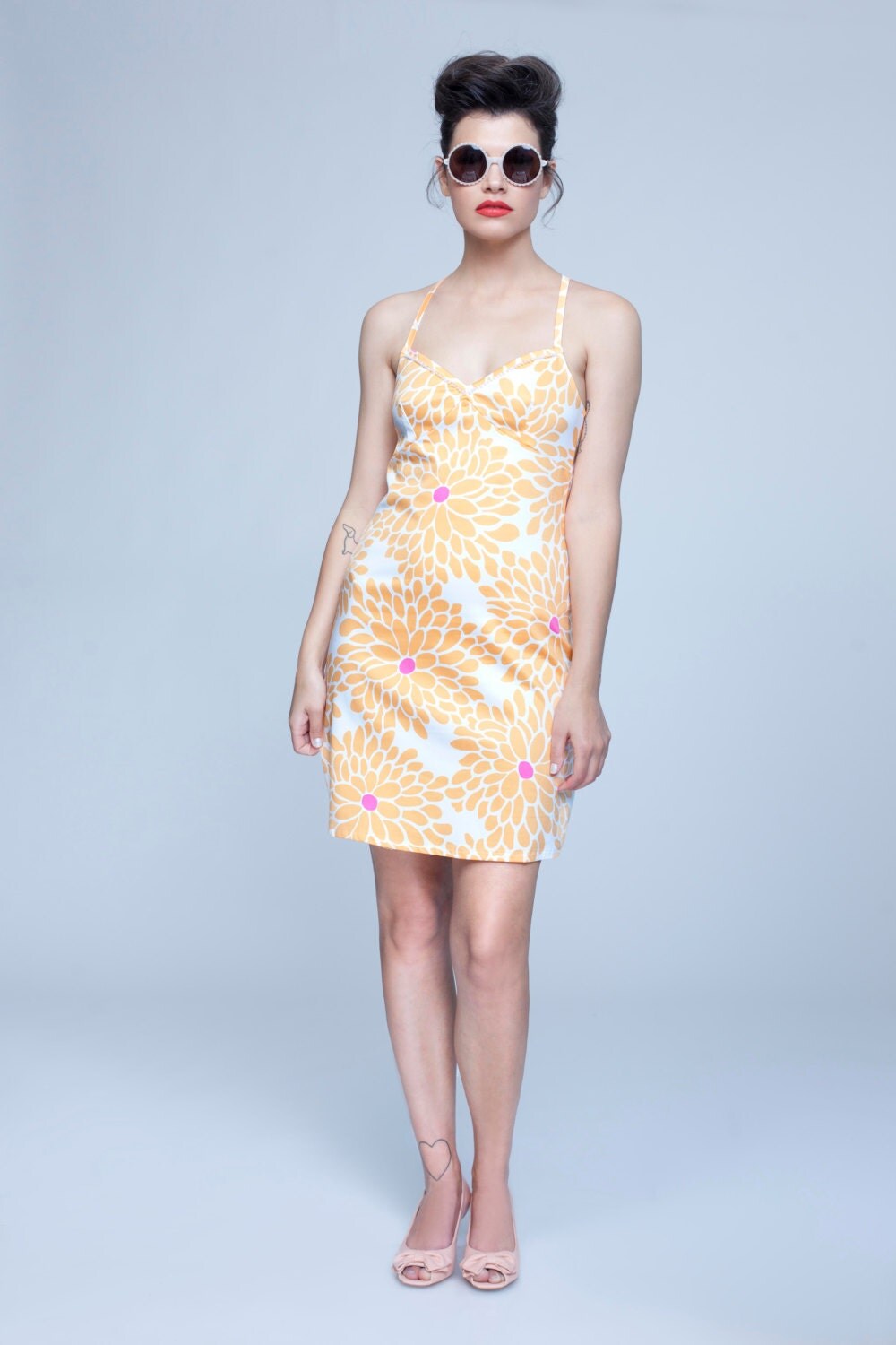 Sale Orange summer dresses Sundresses Short dress Mini