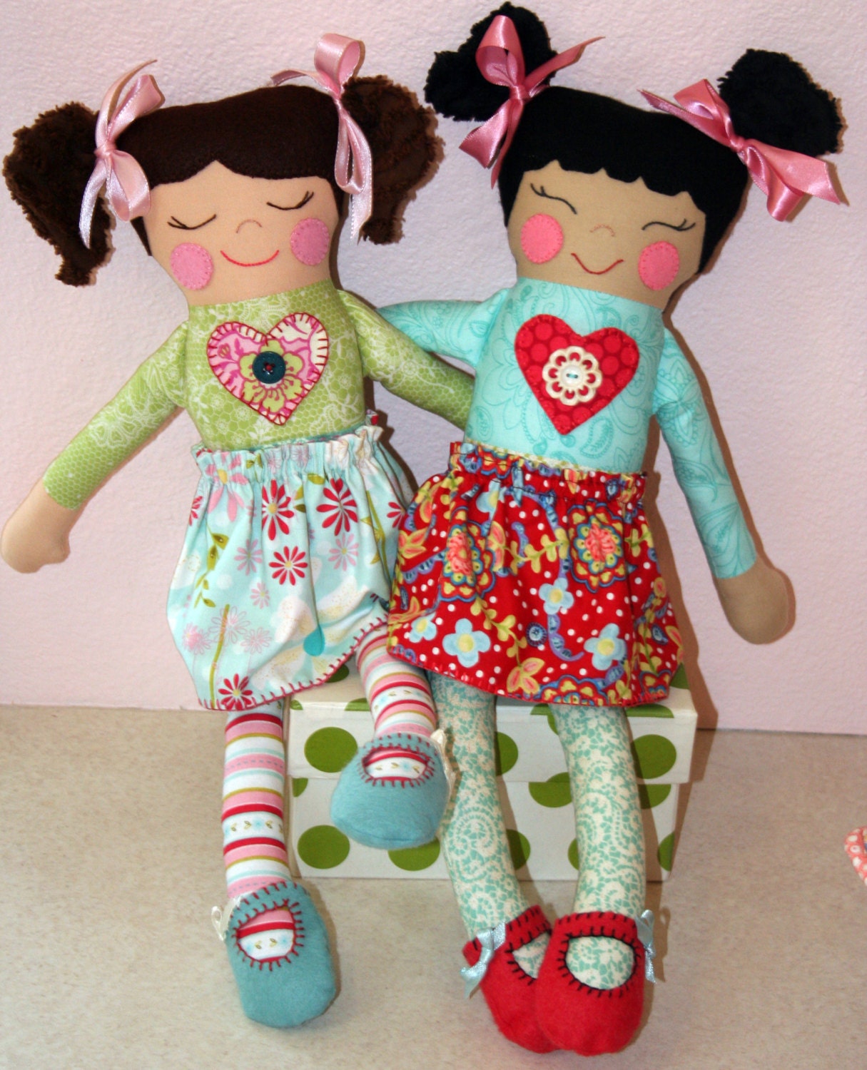 Cloth doll pattern Love Button Dolls PDF
