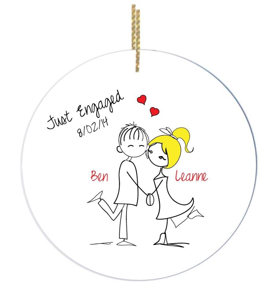 personalized christmas ornament just engaged personalized christmas ornament just engaged