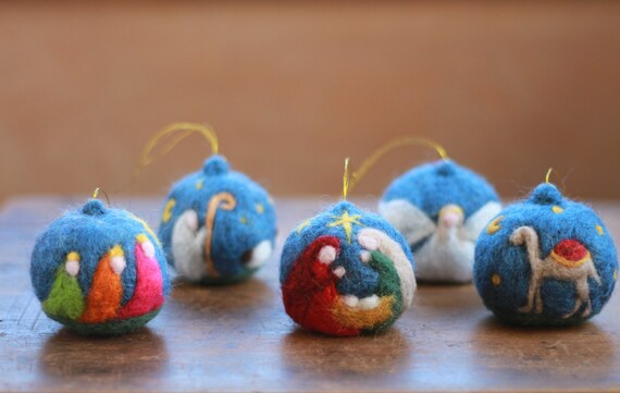 Items similar to 1 Needle Felted Christmas Ornament 