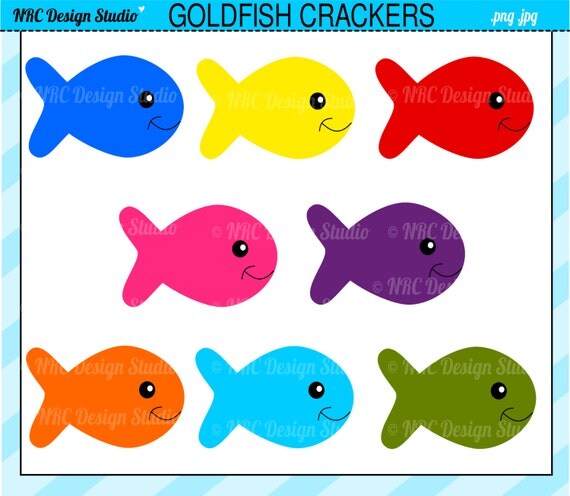 Fish Clip Art - Goldfish Crackers Clip Art - Digital Fish Clipart - Personal and Commercial Use Il_570xn
