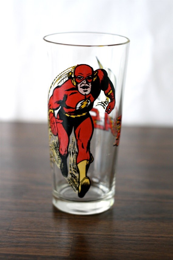 Vintage DC Comics The Flash Pepsi Collector Series Glass 1971