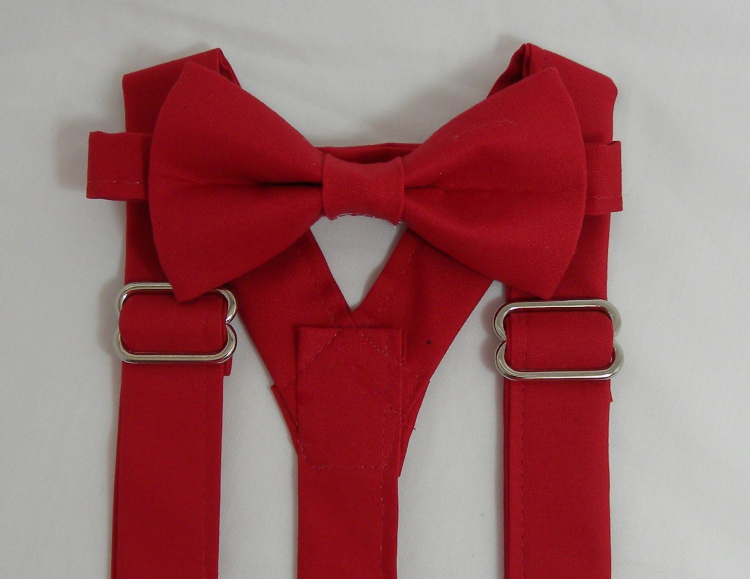 On Sale Valentine Red Suspenders and Red Bow by SweetestHappenings
