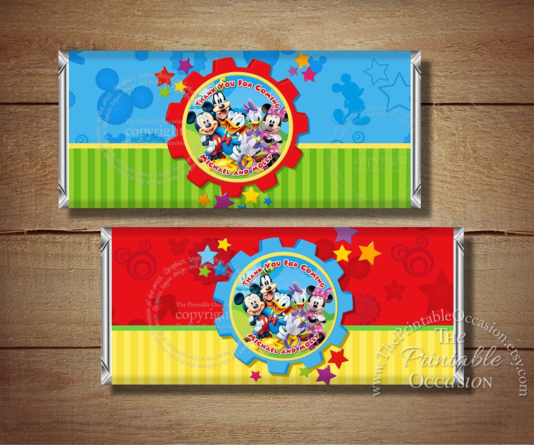 mickey mouse candy bar wrapper template