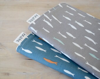 Organic Burp Cloths Set of 2 in Blue School